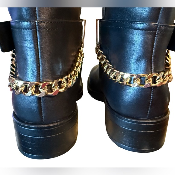 Aqua Riley NWT Sz 8.5M Elegant Black Leather Knee-High Boots (SH141) - Picture 10 of 14